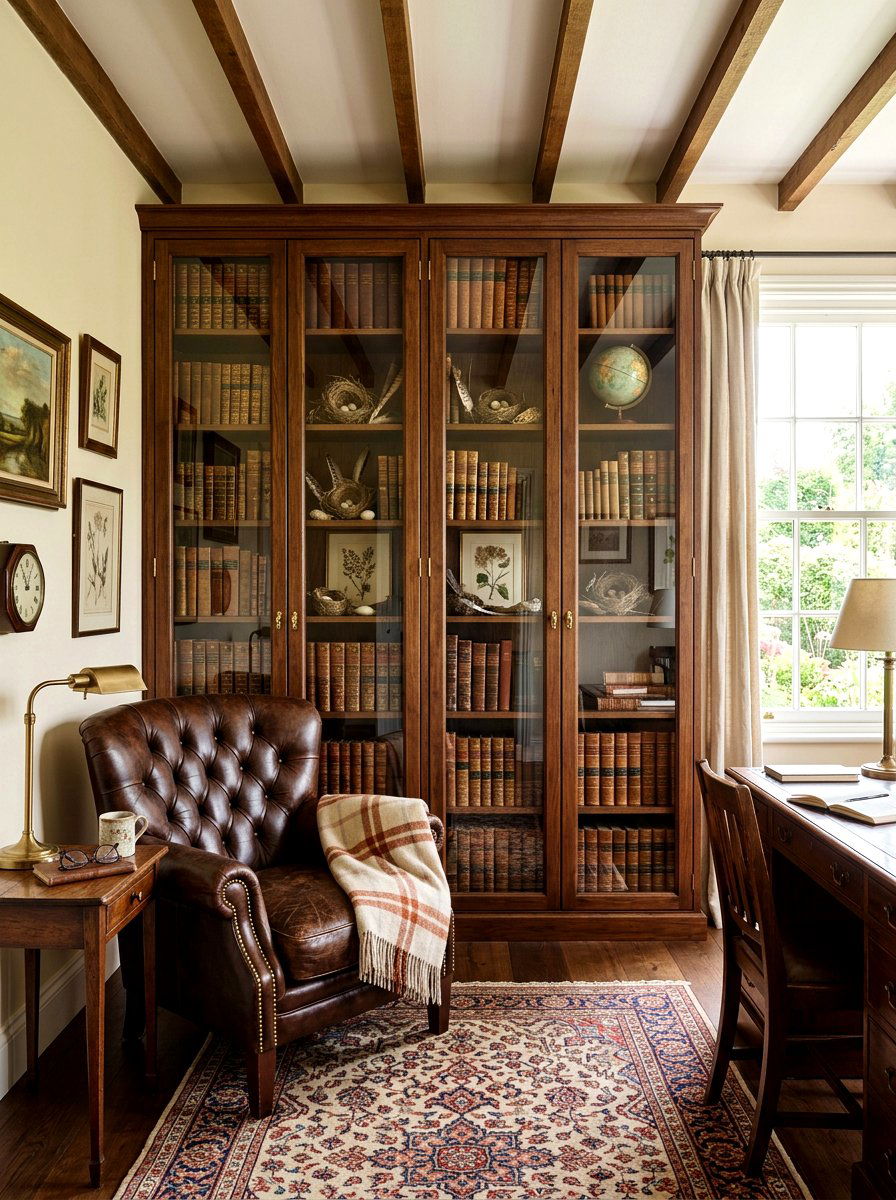 Bookshelf Glass Insert Styling - 25 Spring Display Case Ideas