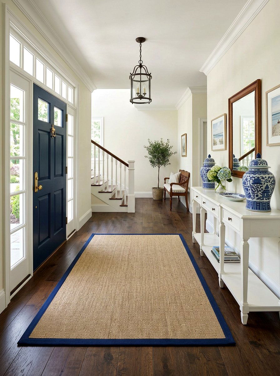 Bordered Sisal Rug - 25 Spring Entryway Rug Ideas