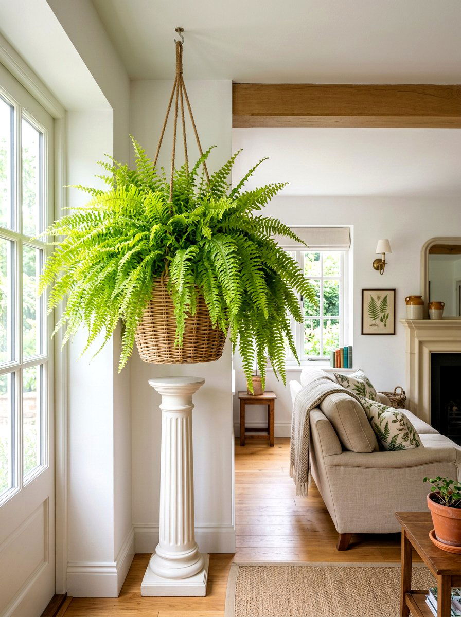 Boston Fern - 25 Spring Living Room Plant Ideas