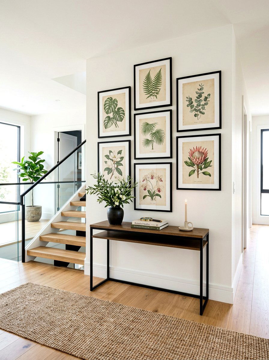Botanical Art Landing - 25 Spring Landing Decor Ideas