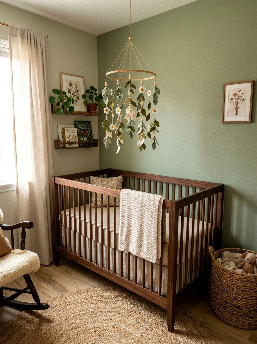 Botanical Crib Mobile - 25 Spring Crib Decor Ideas