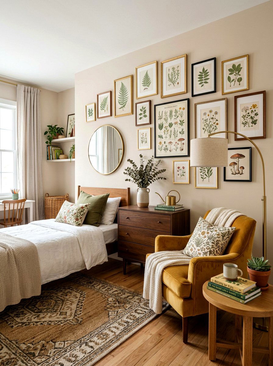 Botanical Gallery Wall - 25 Spring Girl Room Decor Ideas