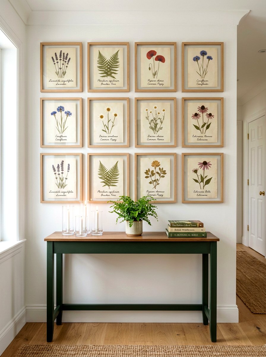 Botanical Gallery Wall Foyer - 25 Spring Lobby Decor Ideas
