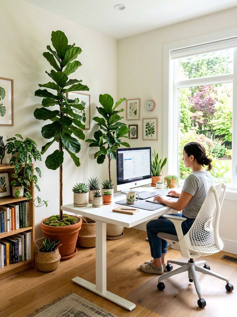 Botanical Home Office - 25 Spring Room Makeover Ideas