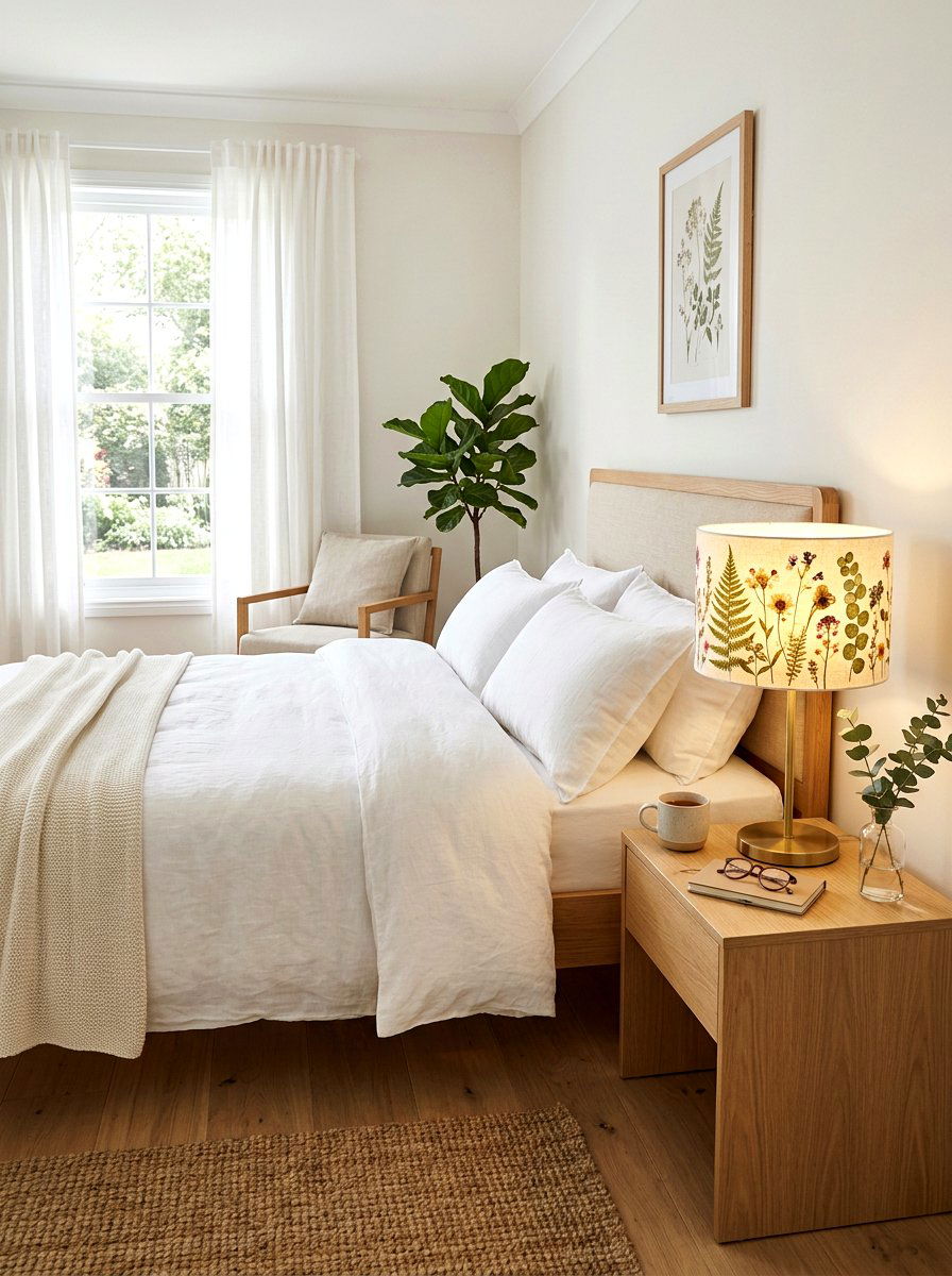 Botanical Lamp Shade - 25 Spring Pressed Flower Ideas