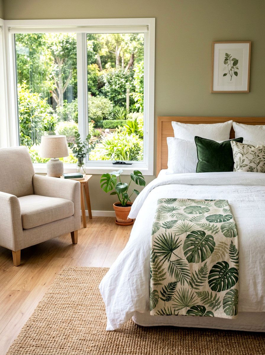 Botanical Leaf Cotton Throw - 25 Spring Cotton Throw Ideas