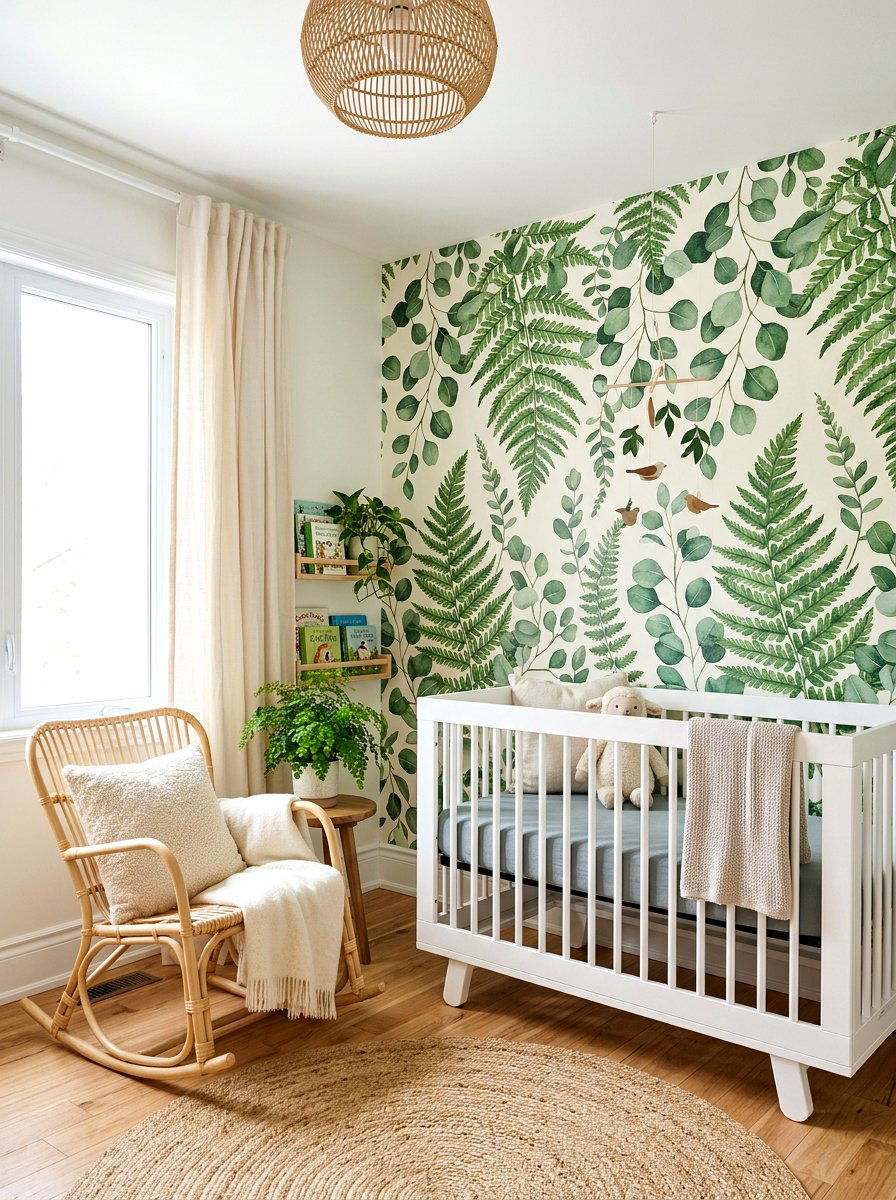 Botanical Nursery Wallpaper - 25 Spring Kids Room Decor Ideas