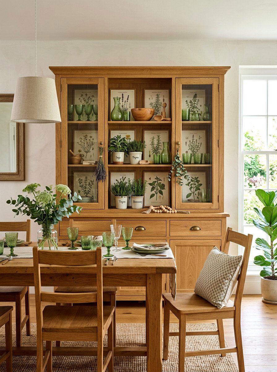 Botanical Plate - 25 Spring China Cabinet Decor Ideas