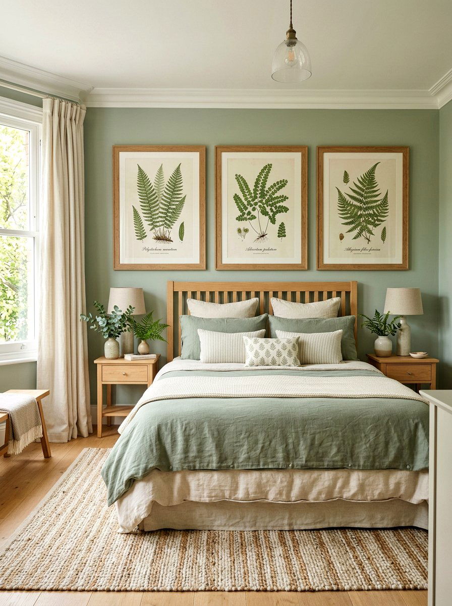 Botanical Print Frame - 25 Spring Headboard Decor Ideas