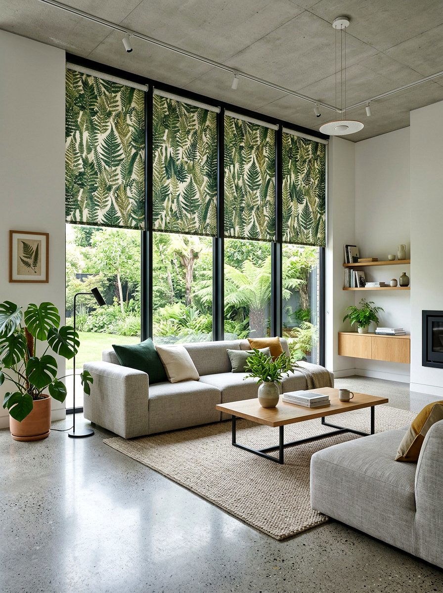 Botanical Print Roller Shade - 25 Spring Window Treatment Ideas