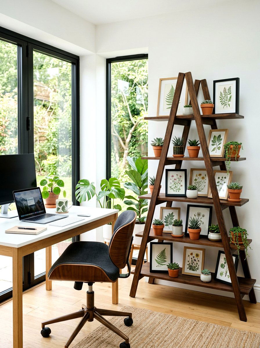 Botanical Study Area - 25 Spring Ladder Decor Ideas