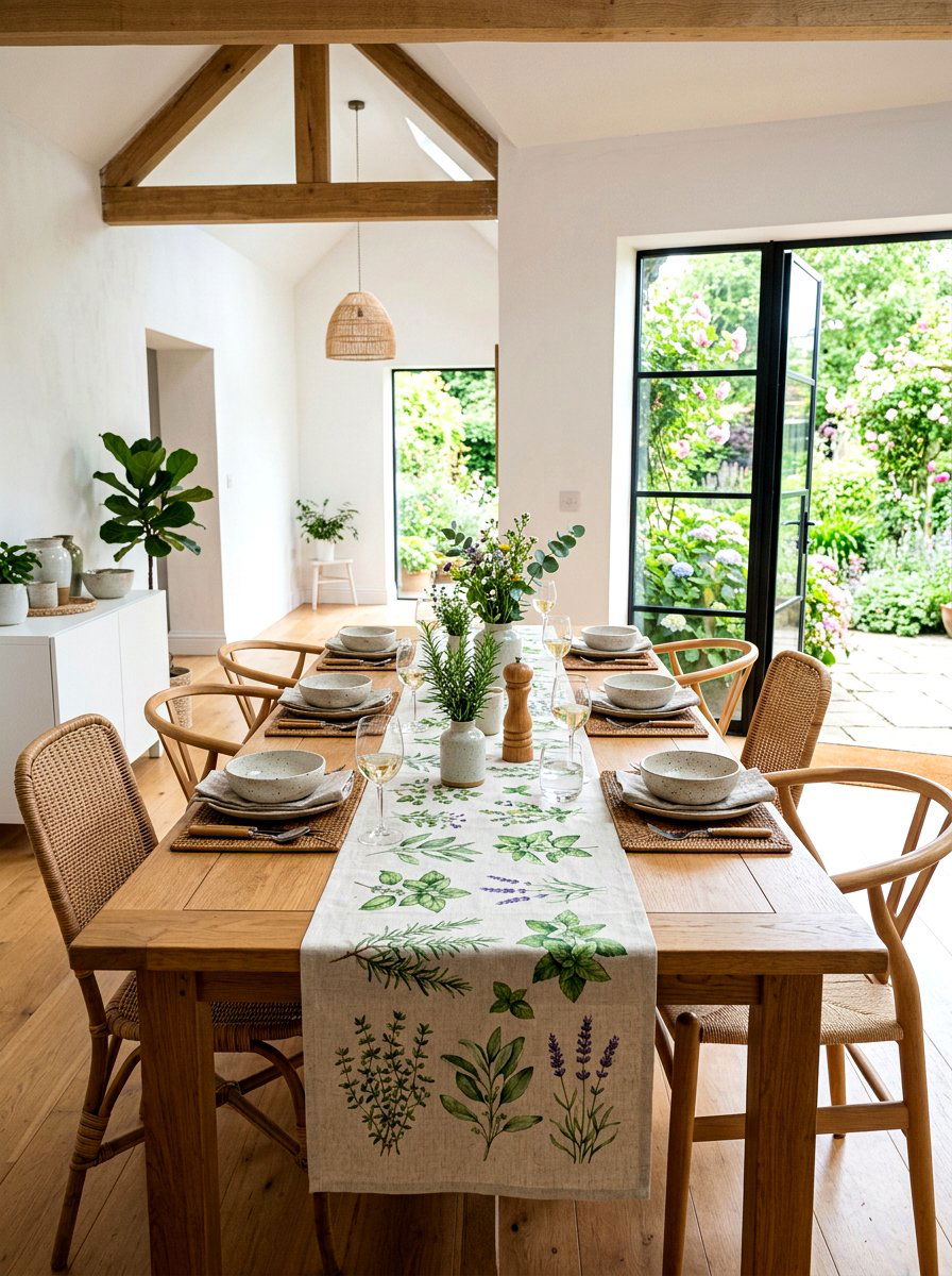 Botanical Table Runner - 25 Spring Botanical Print Decor Ideas