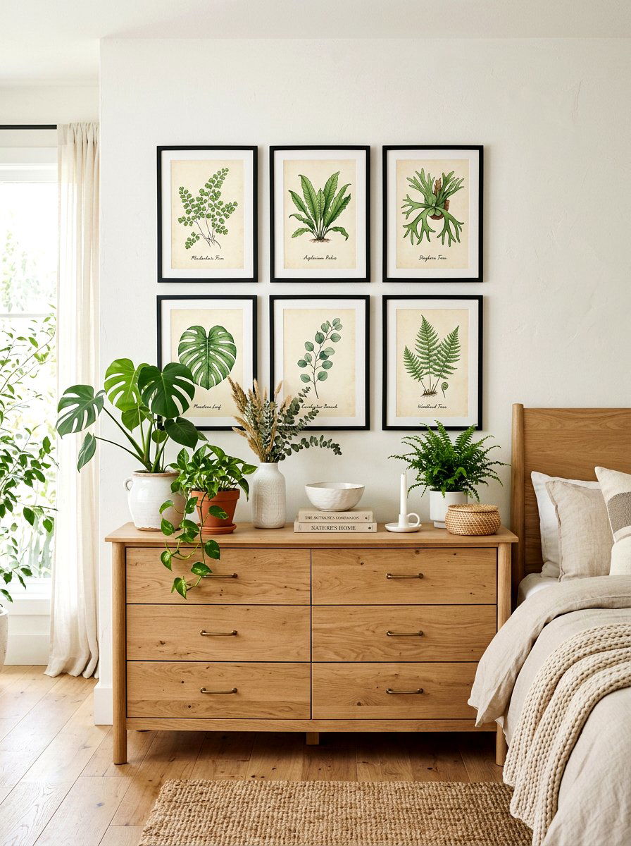 Botanical Wall Art - 25 Spring Dresser Top Decor Ideas