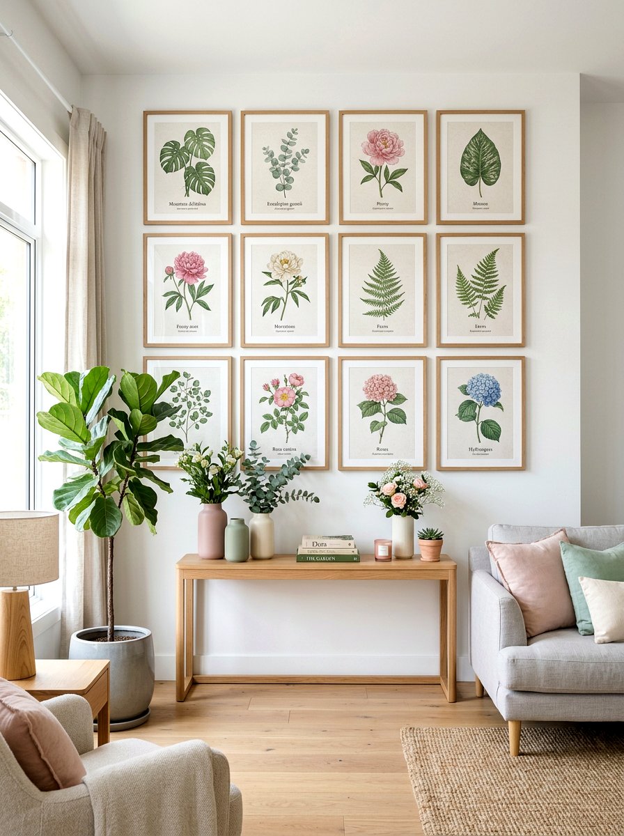 Botanical Wall Art - 25 Spring Living Room Decor Ideas