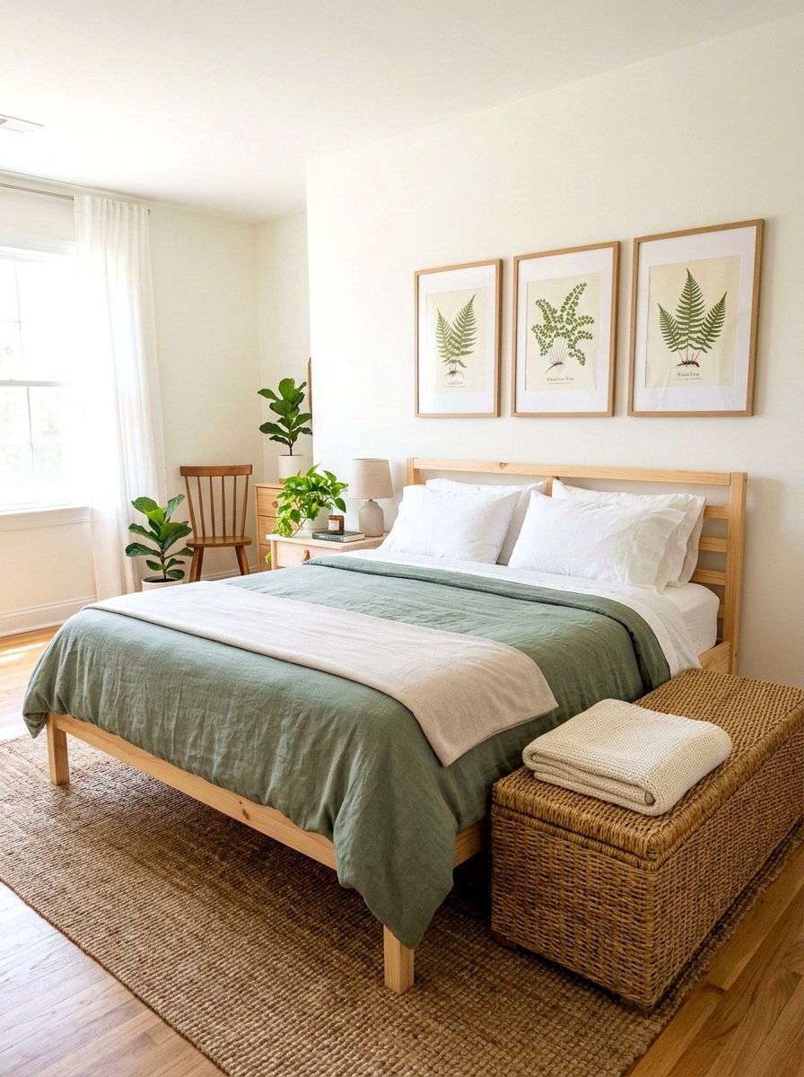 Botanical Wall Art - 25 Spring Bed Frame Decor Ideas