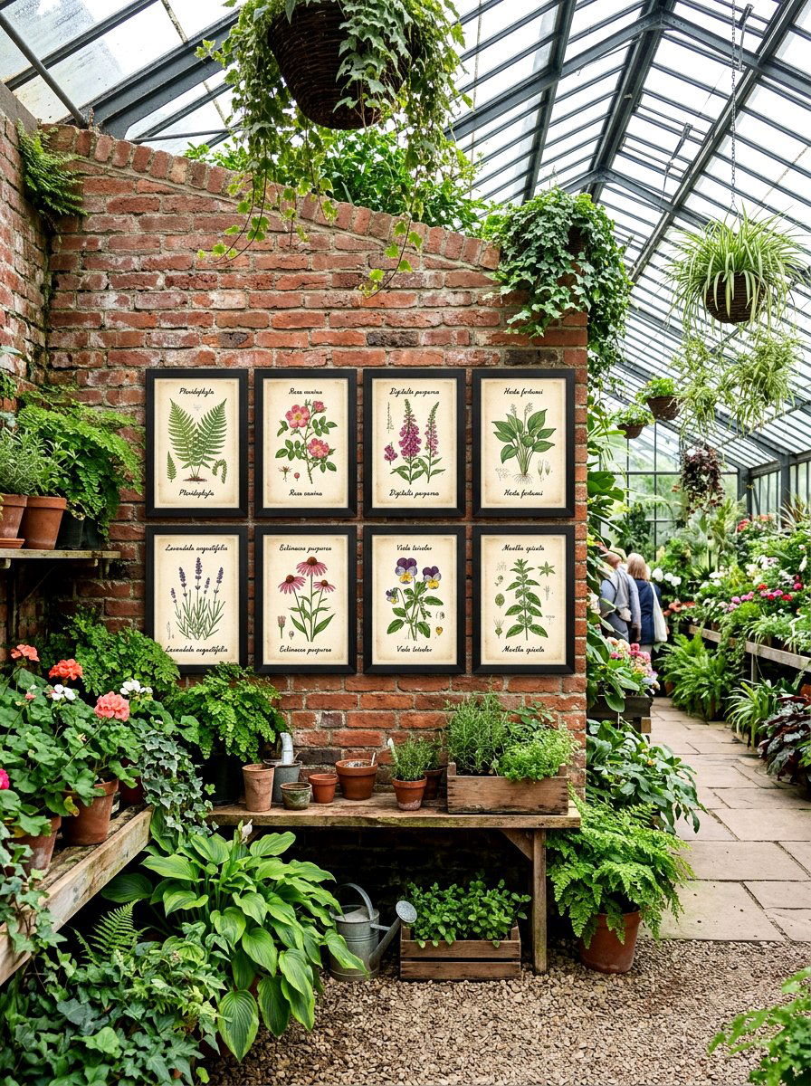 Botanical Wall Art Decor - 25 Spring Greenhouse Display Ideas