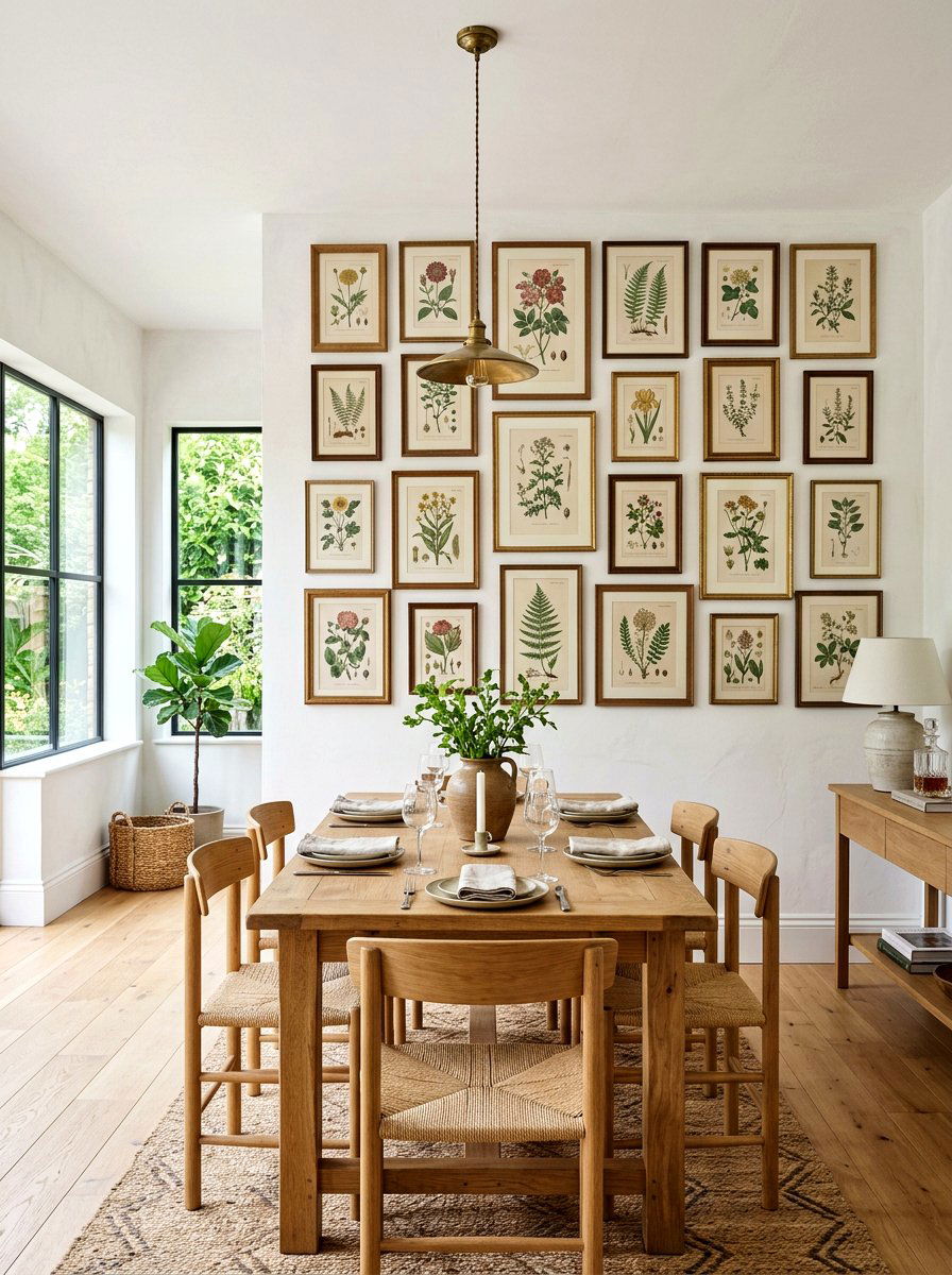 Botanical Wall Decor - 25 Spring Dining Room Decor Ideas