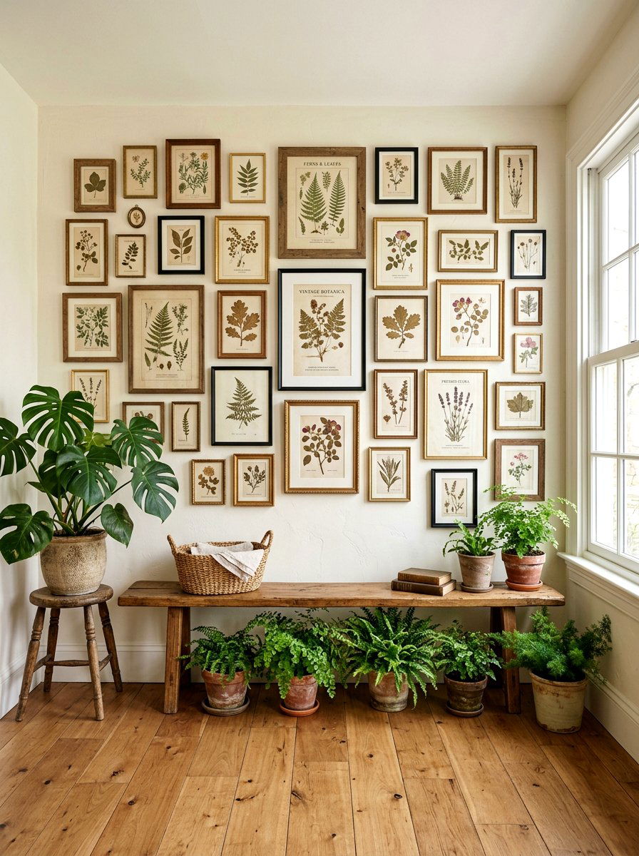 Botanical Wall Gallery - 25 Spring Cafe Decor Ideas
