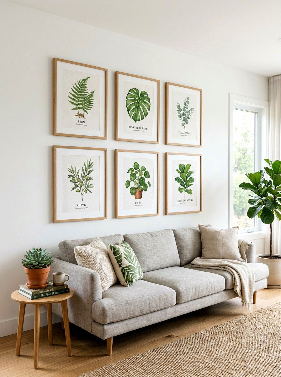 Botanical Wall Gallery - 25 Spring Airbnb Decor Ideas