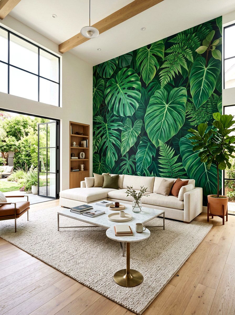 Botanical Wall Mural - 25 Spring Accent Wall Ideas