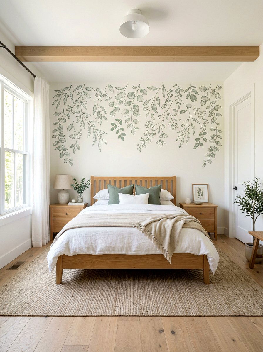 Botanical Wall Stencil - 25 Spring Stencil Decor Ideas
