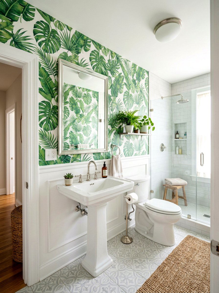 Botanical Wallpaper Bathroom - 25 Spring Botanical Print Decor Ideas