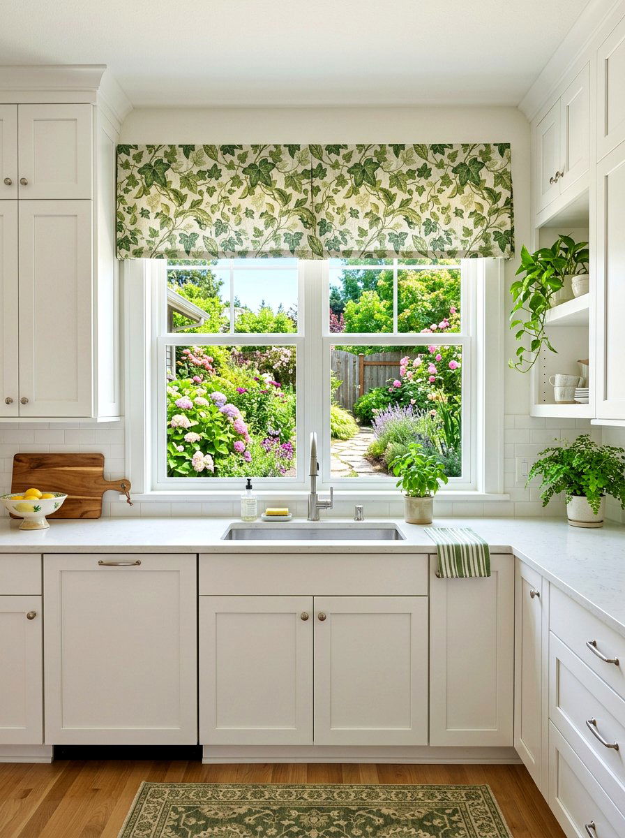 Botanical Window Valance - 25 Spring Botanical Print Decor Ideas