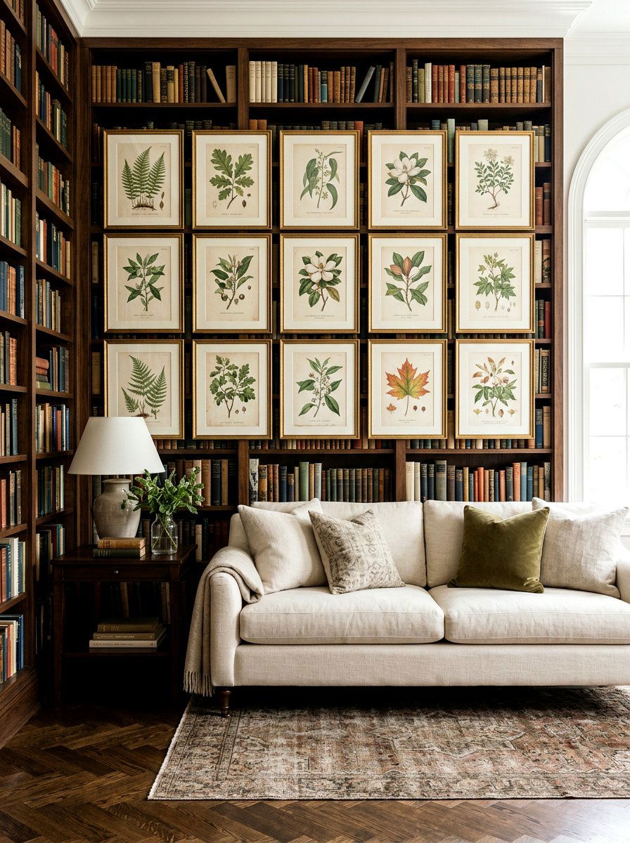 Botanical art prints - 25 Spring Library Decor Ideas