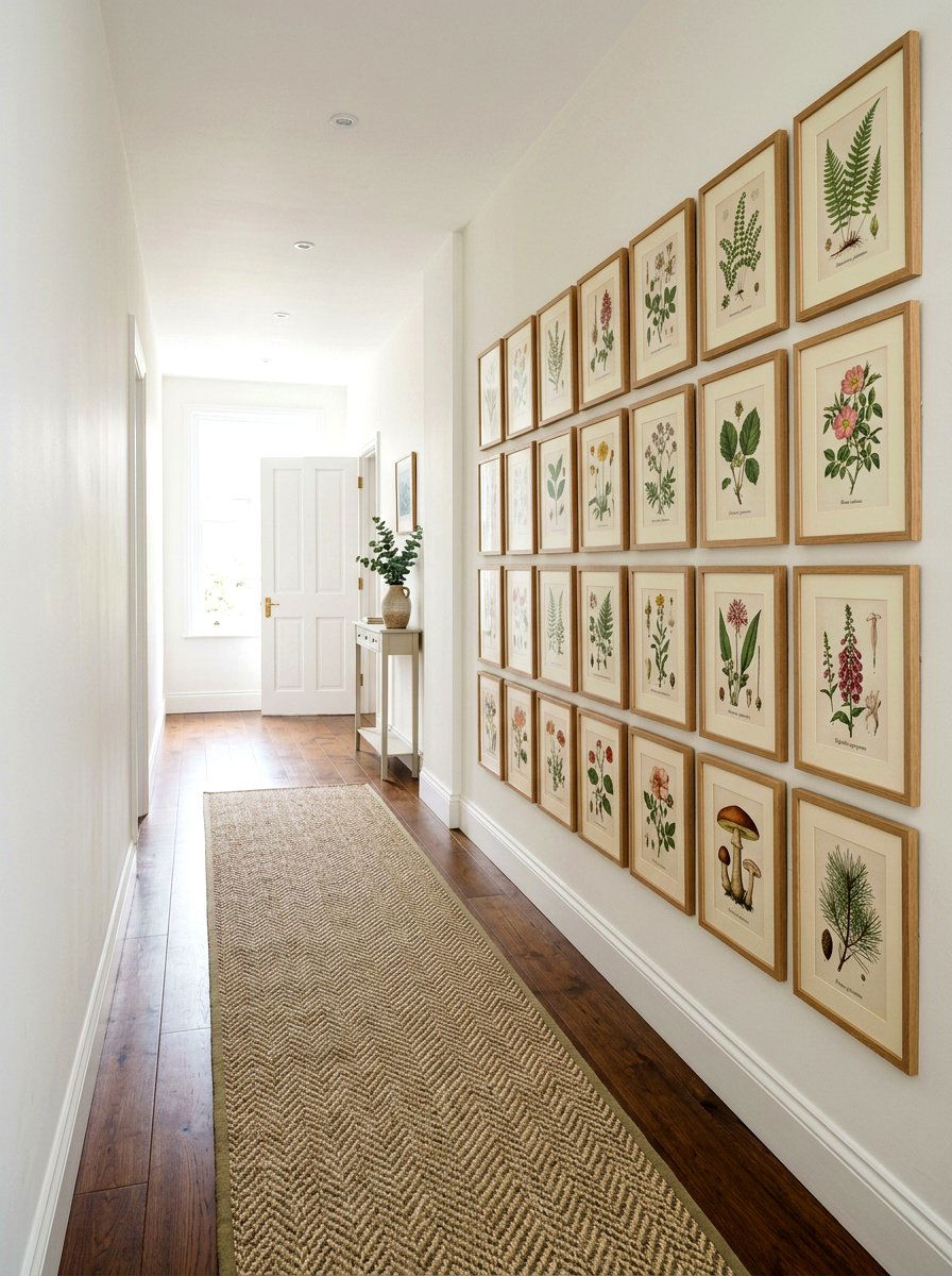 Botanical gallery wall hallway - 25 Spring Botanical Decor Ideas