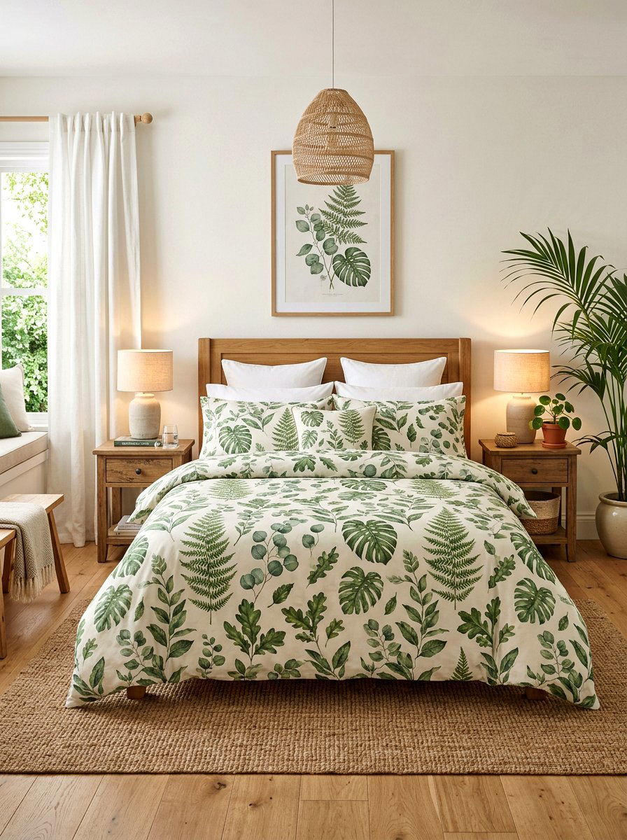 Botanical print bedding - 25 Spring Botanical Decor Ideas