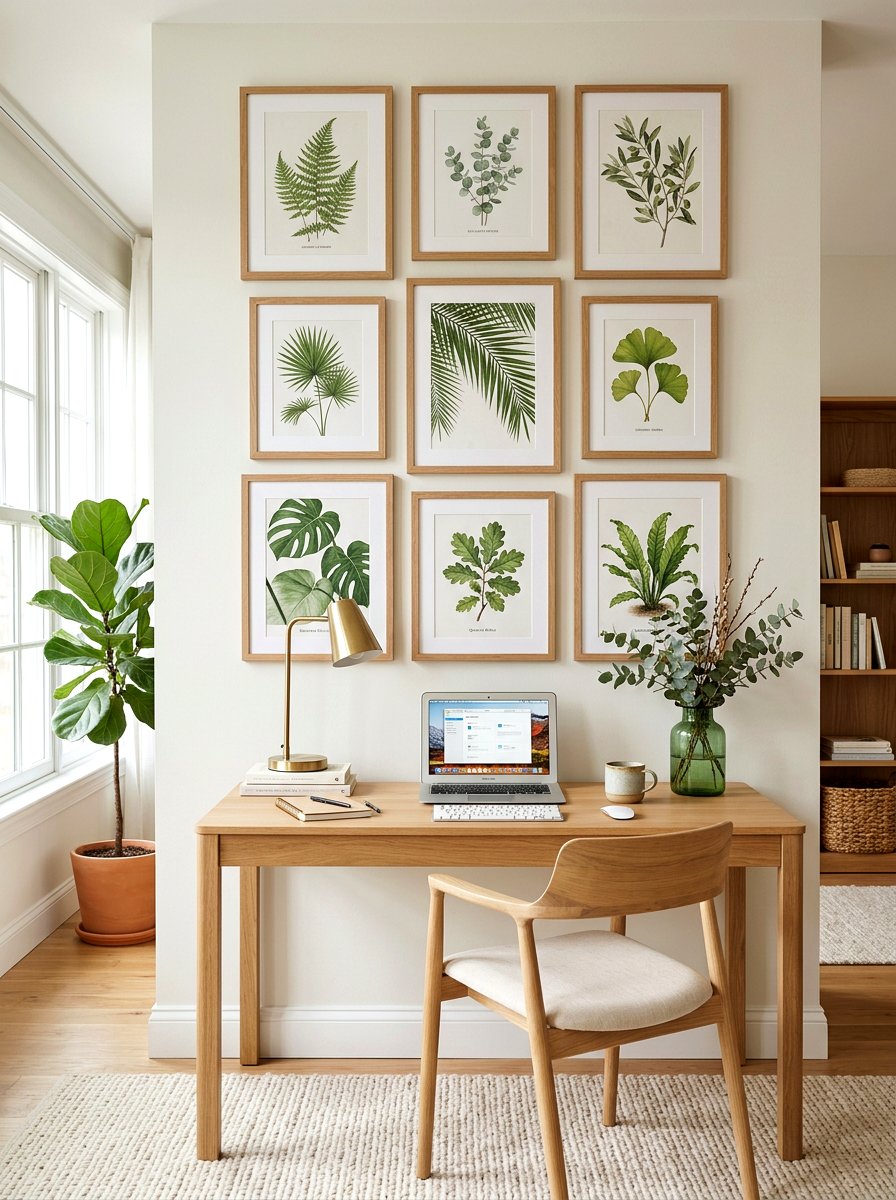 Botanical wall art - 25 Spring Office Decor Ideas