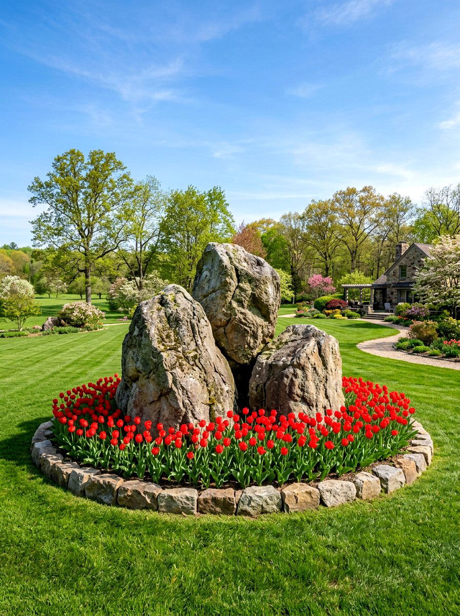 Boulder Garden Feature - 25 Spring Rock Garden Ideas