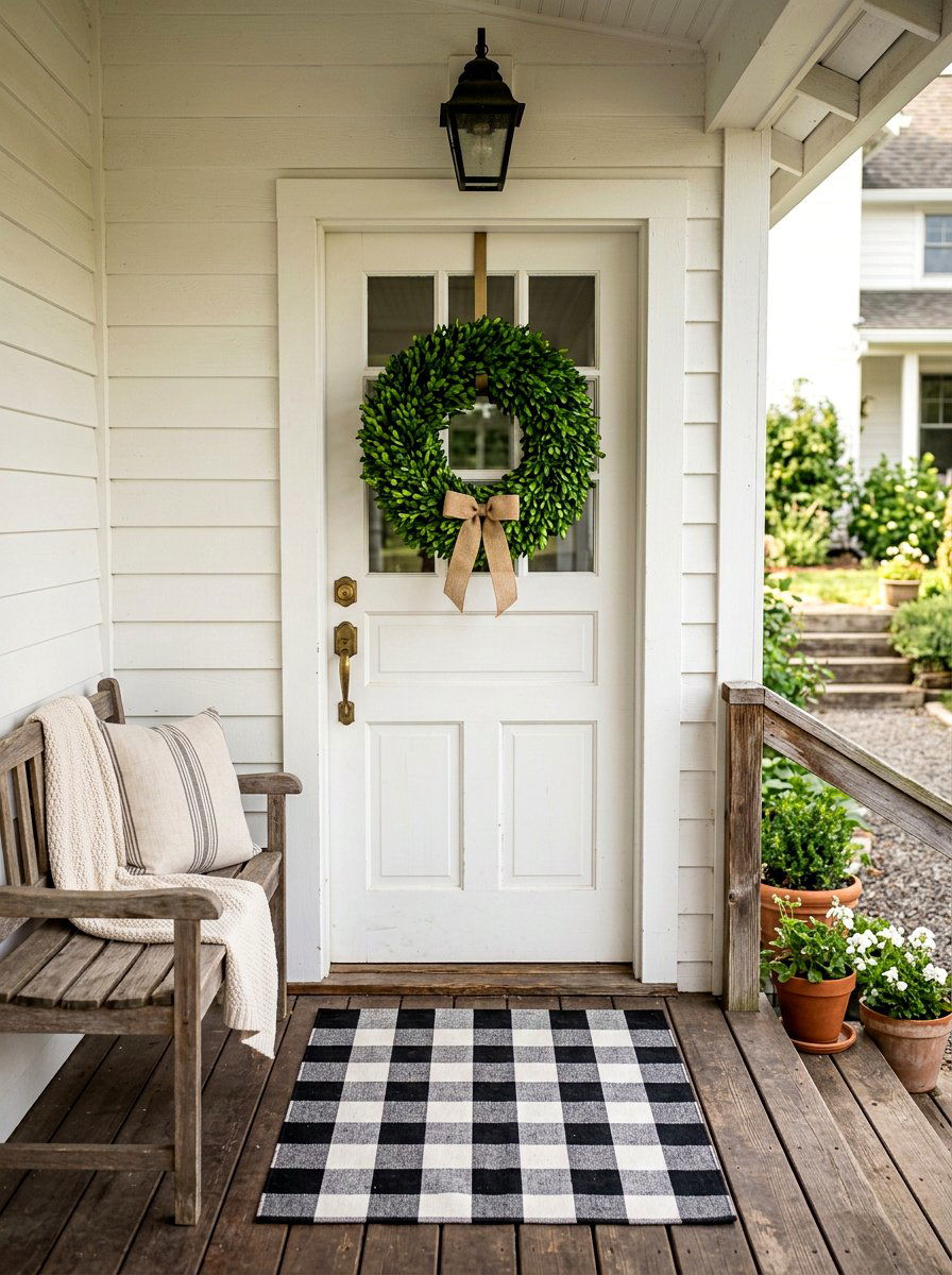 Boxwood Grapevine Wreath - 25 Spring Grapevine Door Ideas