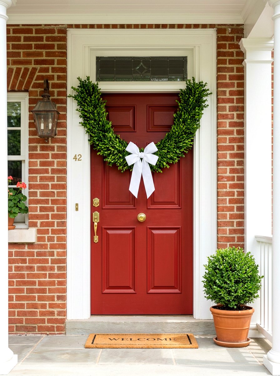 Boxwood Greenery Swag - 25 Spring Swag Arrangement Ideas