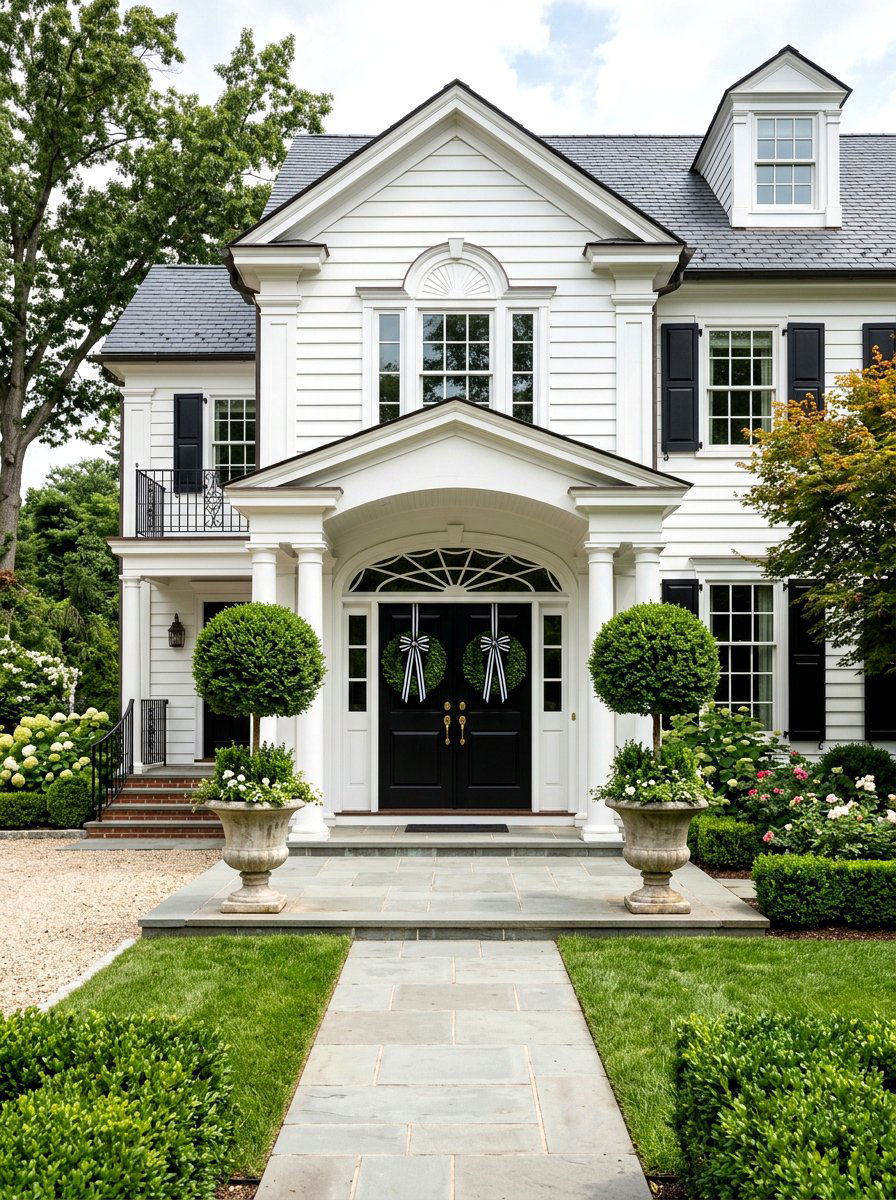 Boxwood Greenery Wreath - 25 Spring Double Door Wreath Ideas