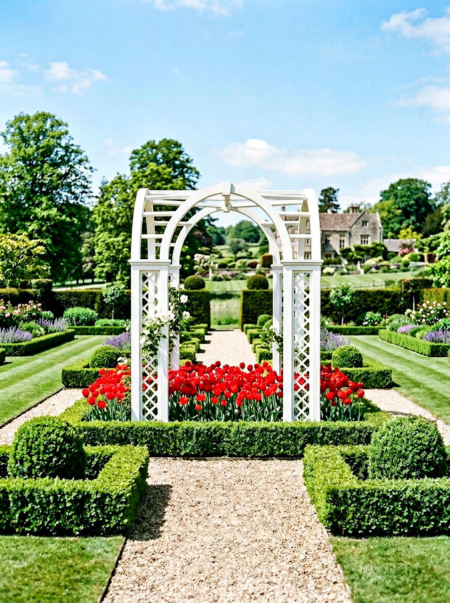 Boxwood Hedge Arbor Surround - 25 Spring Arbor Entrance Decor Ideas