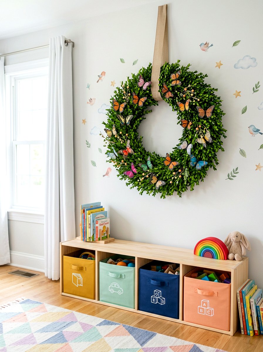 Boxwood Wreath With Butterflies - 25 Spring Boxwood Wreath Ideas