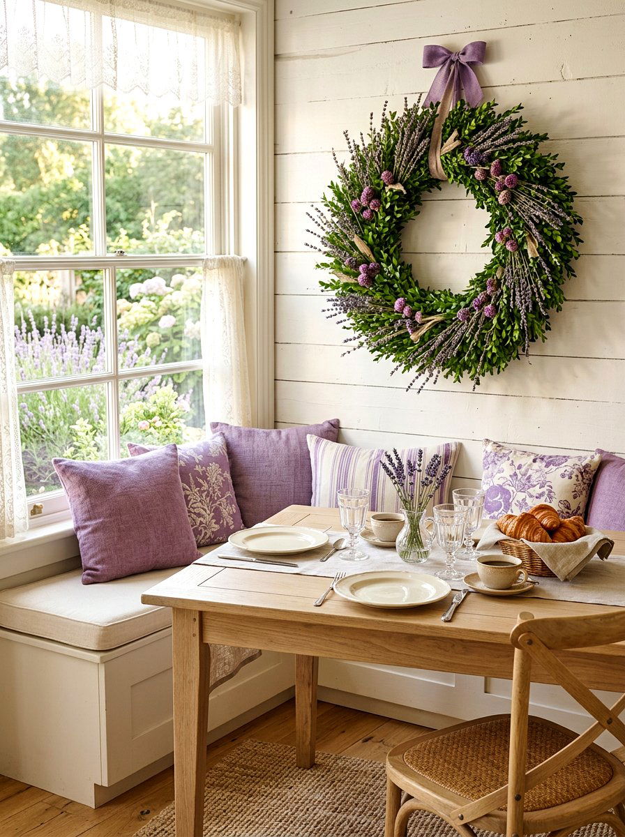 Boxwood Wreath With Lavender - 25 Spring Boxwood Wreath Ideas
