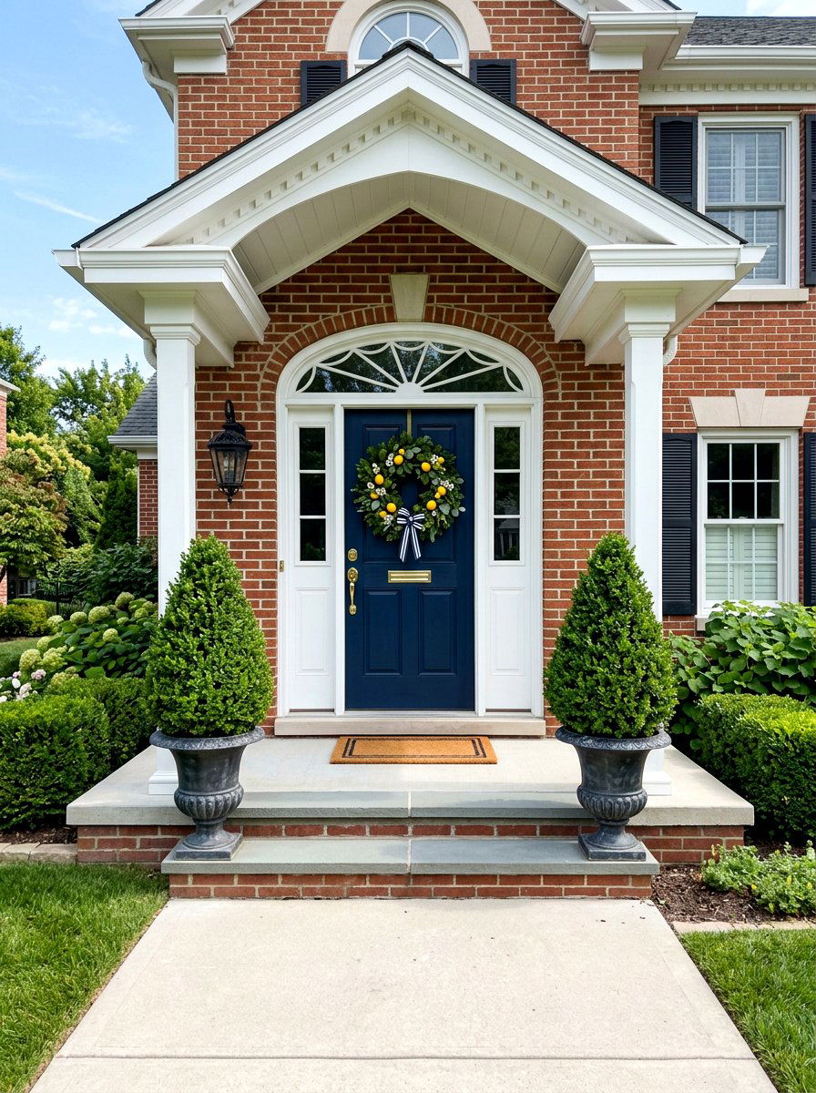 Boxwood and lemon wreath - 25 Spring Lemon Wreath Ideas