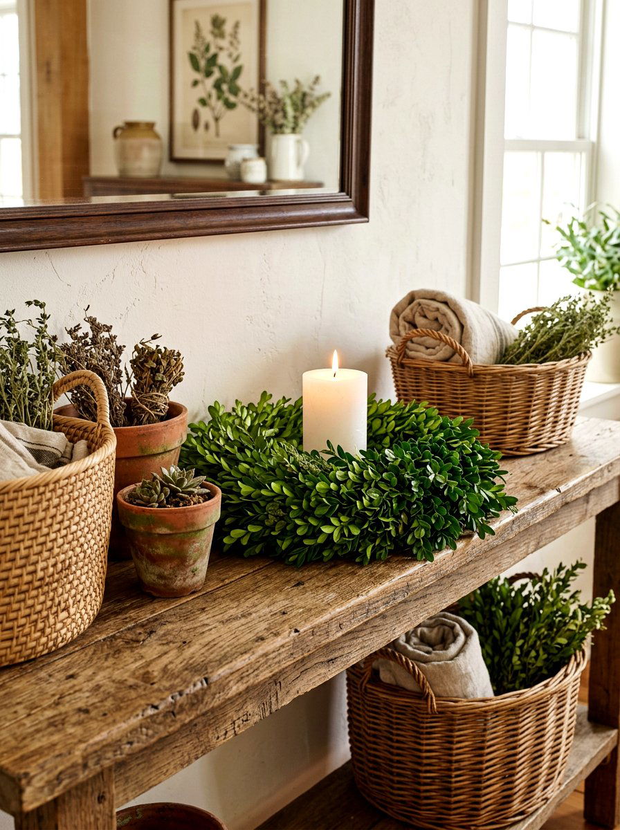 Boxwood candle ring - 25 Spring Candle Ring Ideas