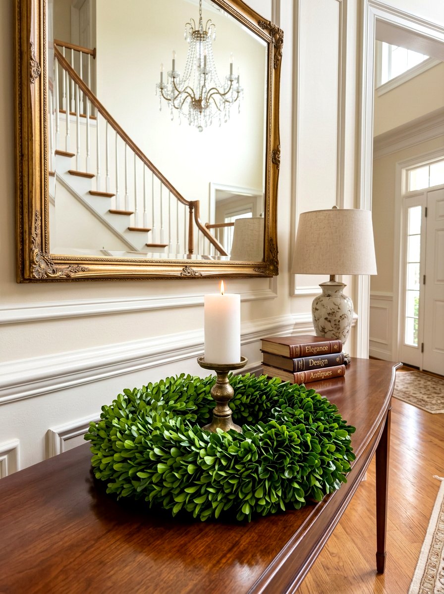 Boxwood candle ring - 25 Spring Candle Wreath Ideas