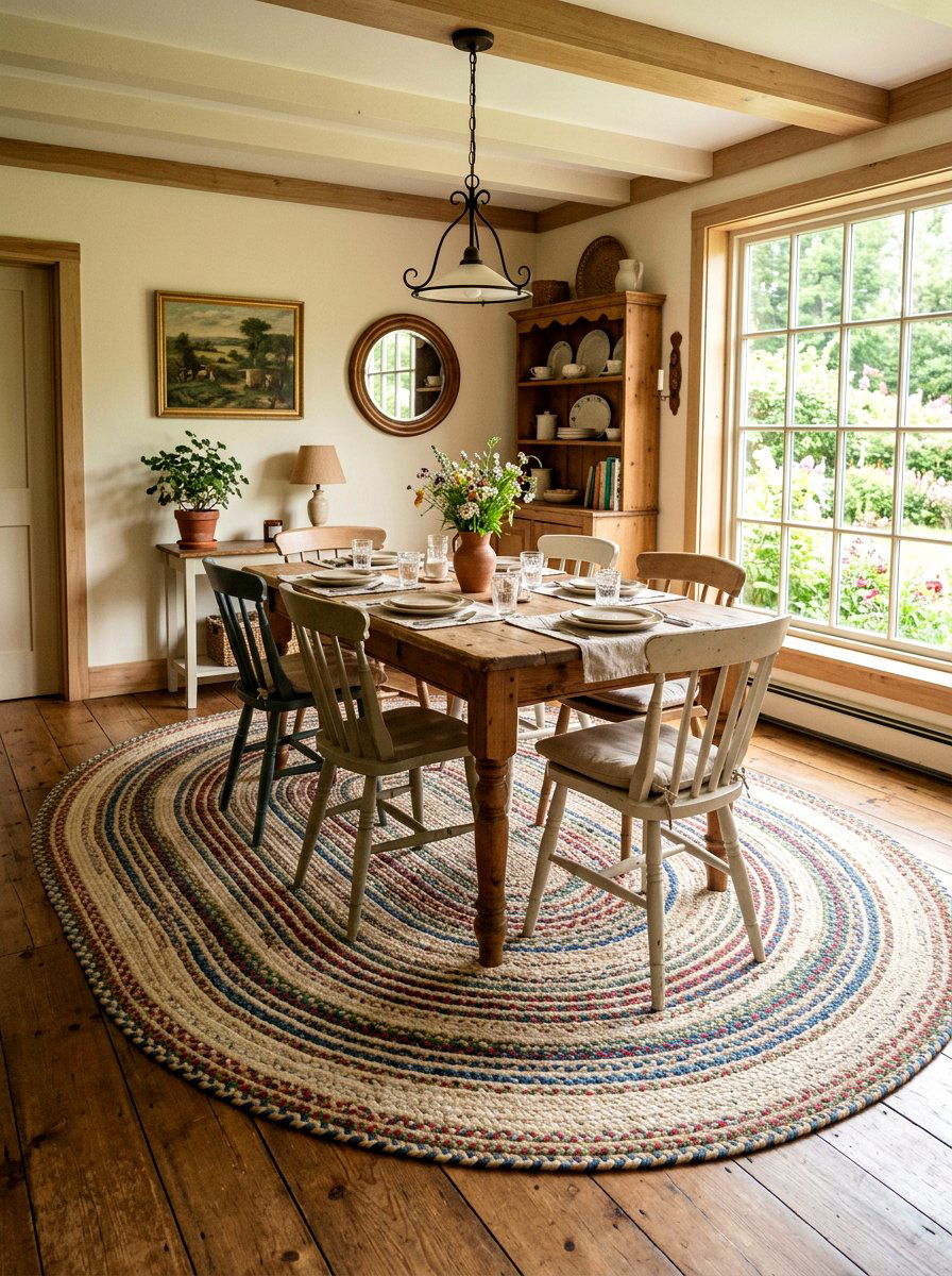 Braided Area Rug - 25 Spring Cottage Decor Ideas