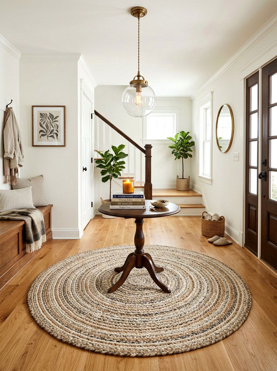 Braided Round Rug - 25 Spring Entryway Rug Ideas
