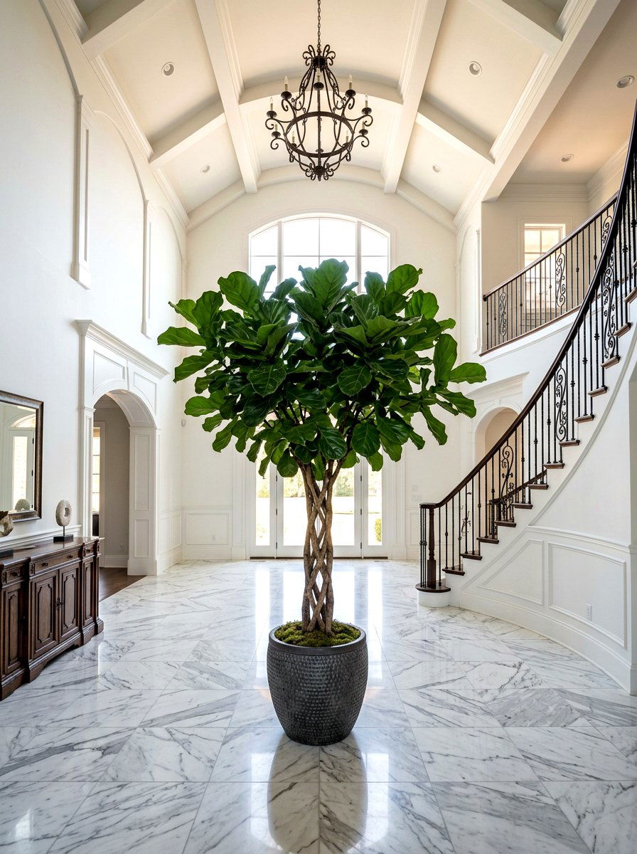 Braided Trunk Fiddle Leaf Fig Centerpiece - 25 Spring Fiddle Leaf Fig Styling Ideas