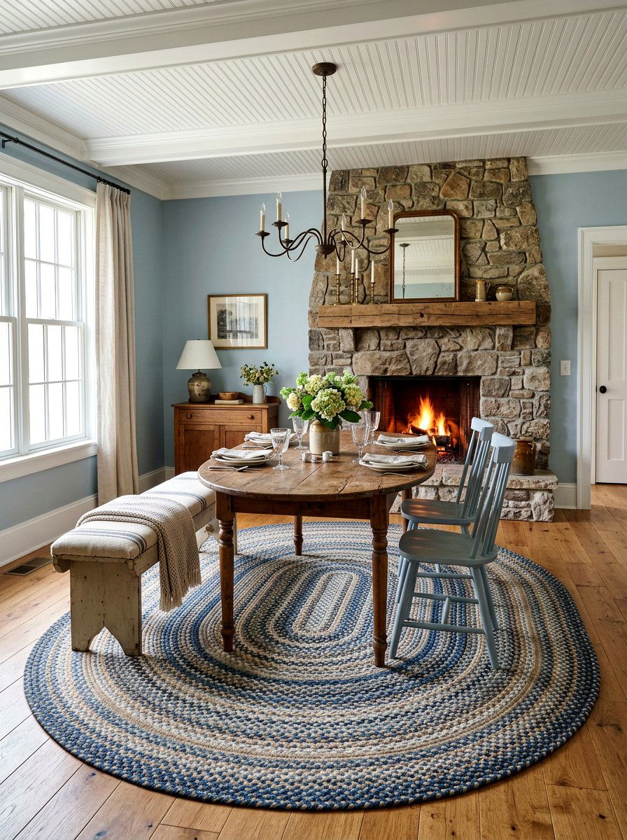 Braided Wool Rug - 25 Spring Dining Room Rug Ideas