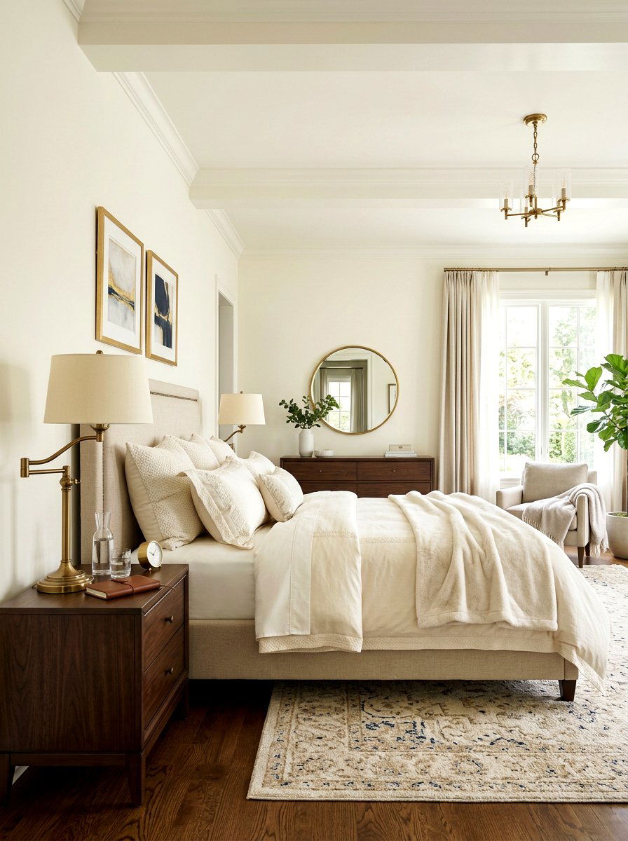 Brass Bedside Lamp - 25 Spring Bedroom Nightstand Styling Ideas