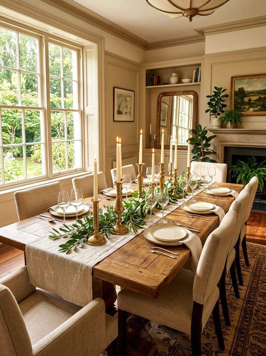 Brass Candle Holders On Dining Table - 25 Spring Brass Accent Decor Ideas