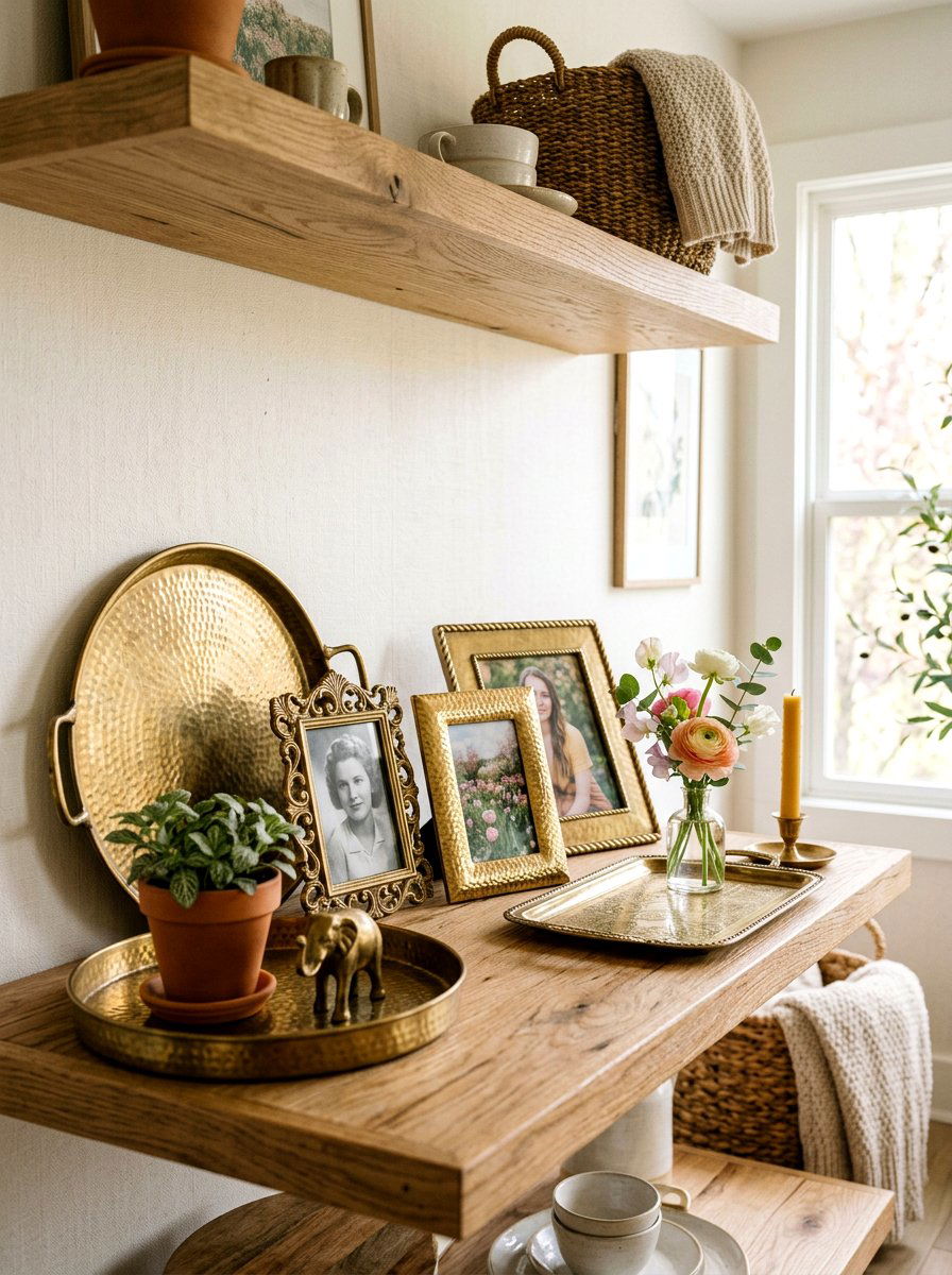 Brass Decorative Accents - 25 Spring Sitting Room Decor Ideas