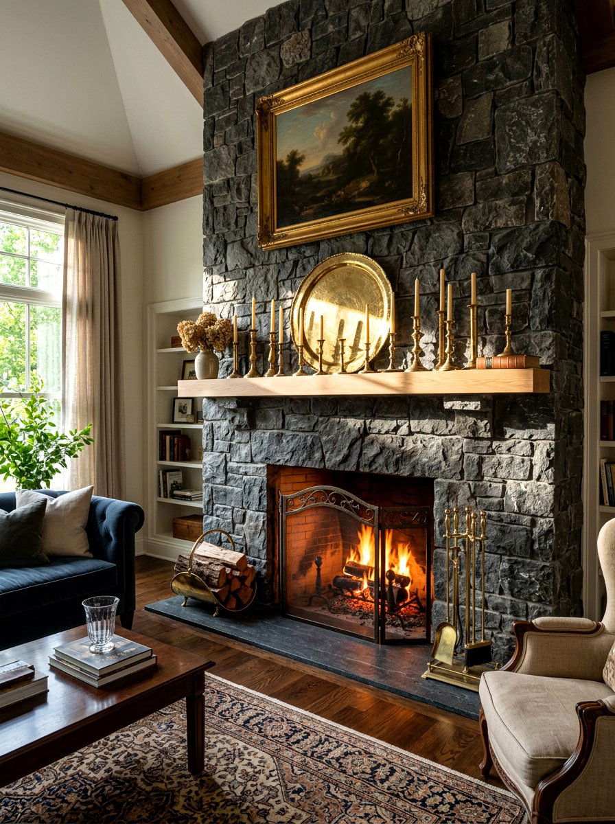Brass Fireplace Accessories - 25 Spring Stone Fireplace Decor Ideas