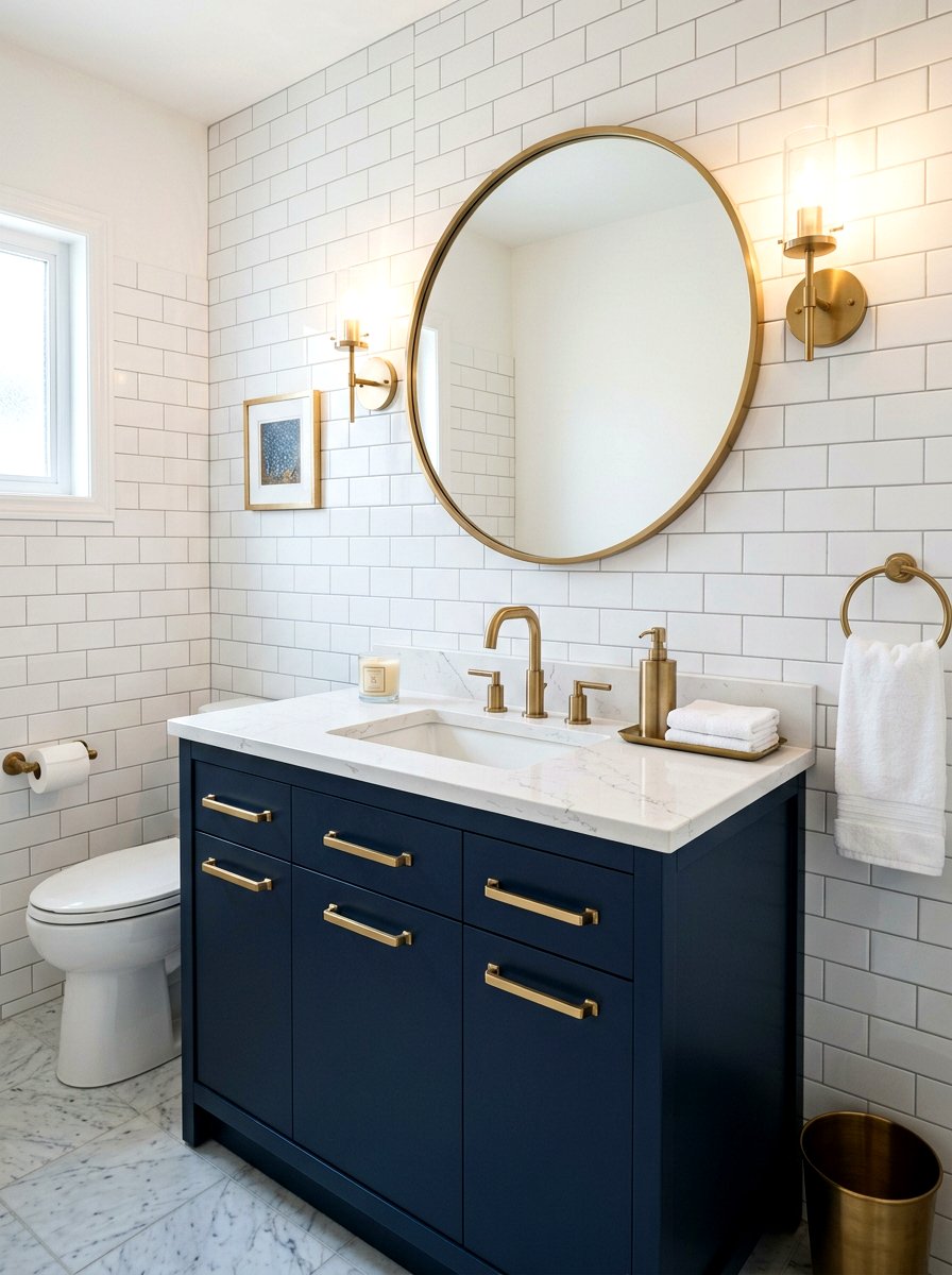 Brass Hardware Powder Room - 25 Spring Powder Room Decor Ideas